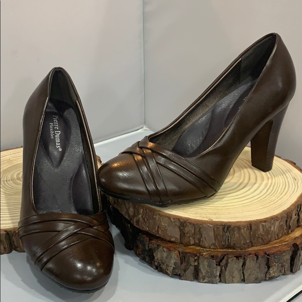 Pierre Dumas Flexibles brown 3 inch heels